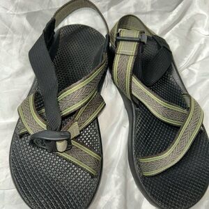 Chaco Black and Green Sandals